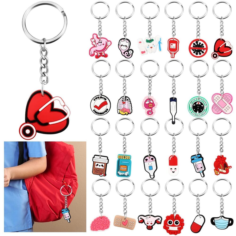 6271 120 Pcs Nurse Keychain Bulk Nurse Gifts Nurses Week Gifts Nursing